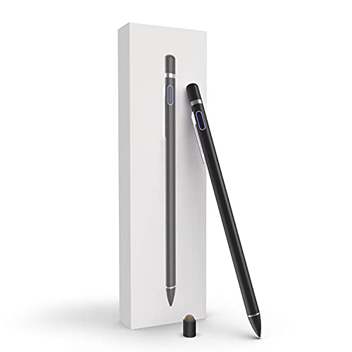 Buteny Aluminium Stylus Pen for Touch Screens, Digital Pencil Active Pens Fine Point Stylist Compatible with iPhone iPad Pro and Other Tablets, Black - Image 1