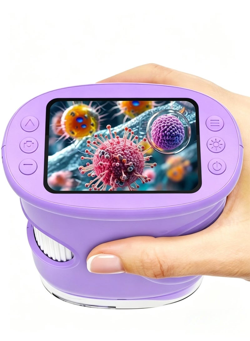 1000 x Portable Children's Microscope Magnifying Glass: Digital Microscope for 2.0 Inch IPS & 8 LED Light – Gift for Girls 4-12 Years, Boy, Girl, Mini Magnifying Glass – Kids Toy - Image 1