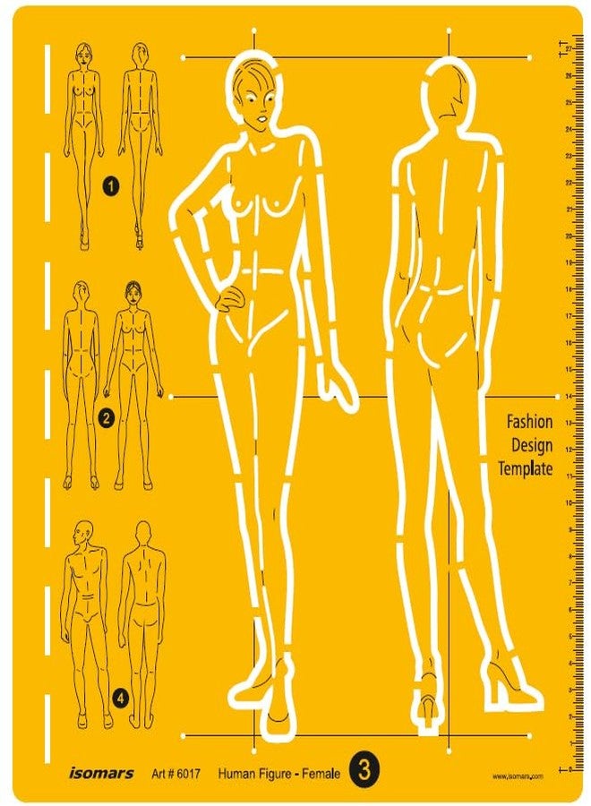 Isomars Female Human Figure Drawing Drafting and Design Template - Image 1