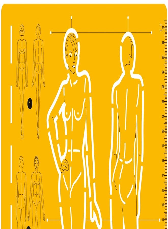 Isomars Female Human Figure Drawing Drafting and Design Template - Image 2