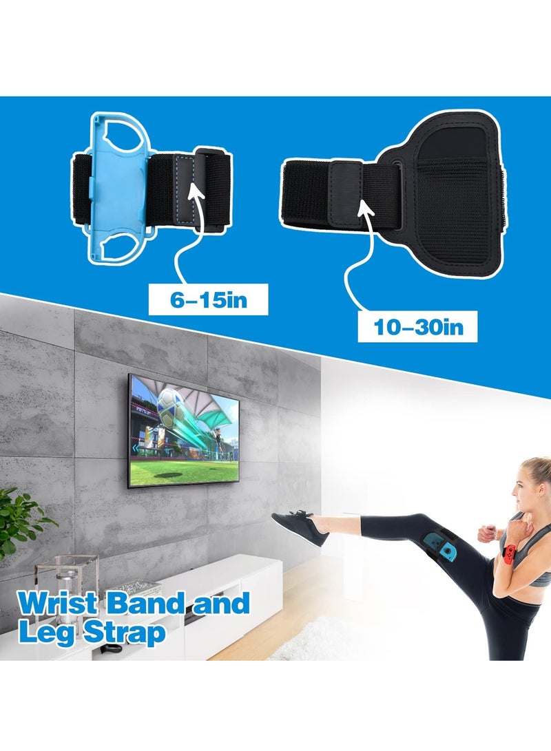 كاست ويف 14 in 1 Switch Sport Games Accessories Bundle for Nintendo Switch Games, Including Tennis Rackets Swords Golf Clubs Grips Boxing Grips Leg and Wrist Straps - Image 5