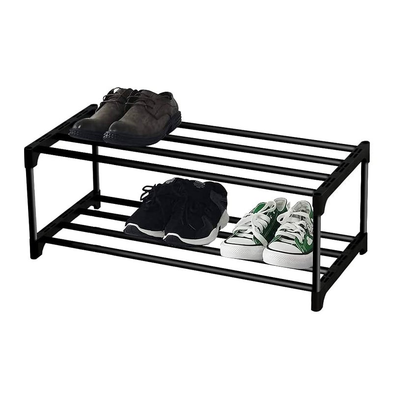 XIANGLV Shoe Rack 2Tier Shoe Rack Small Can Hold 6 Pairs of Shoes Shoe Shelf Storage OrganizerAntiRust Coating Suitable for Dormitory Rental House Balcony