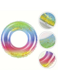 Goolsky 1pc Summer Adult Thickened Rainbow Sequin Swimming Ring Water Toy(90#)  - Image 2