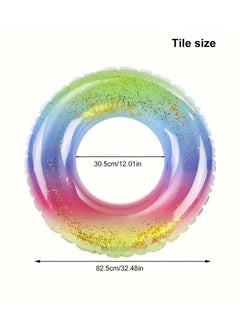 Goolsky 1pc Summer Adult Thickened Rainbow Sequin Swimming Ring Water Toy(90#)  - Image 3