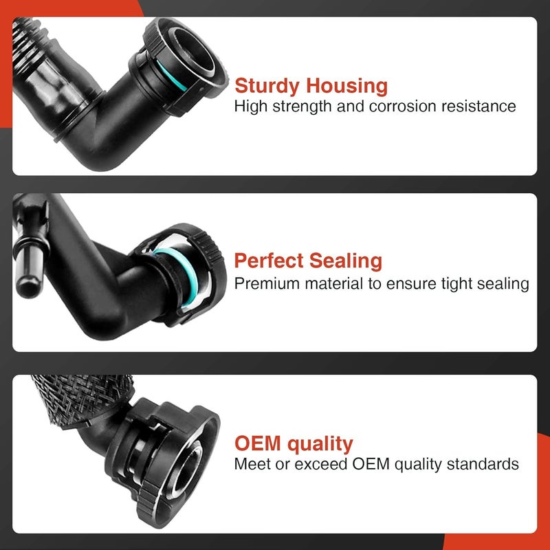 A-Premium 5 PCS Crankcase Vent Valve Breather Hose Kit (PCV) Ventilation Separator Compatible with BMW Models - E36 E46 E39 E60-320i 320Ci 323i 325i 325Ci 328i 328Ci 330i 330xi 525i 528i 530i X3 Z3 - Image 3