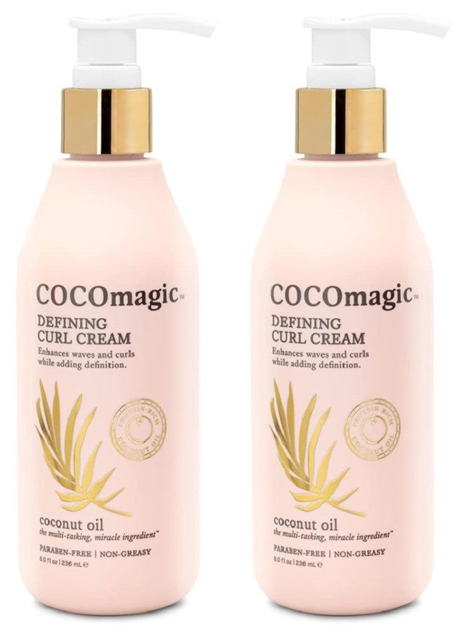 Cocomagic Defining Curl Cream | Extra Frizz Control | Protects Against Split Ends and Breakage | Paraben Free (8 oz, 2 Pack) - Image 1