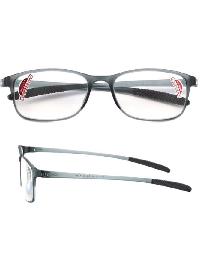 Sunset Red Reading Glasses For Men, Anti-Blue Light, Large Frame, Lightweight And Comfortable, High-Definition Reading Glasses For Elderly, E9004, Gray, 2.5 Diopters - Image 2