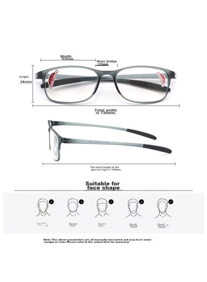 Sunset Red Reading Gl For Men, Anti-blue Light, Large Frame, Lightweight And Comfortable, High-definition Reading Gl For Elderly, E9004, Gray, 2.5 Diopters - Image 1