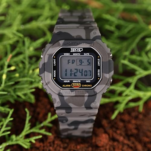 Zoop Camo digi Quartz Grey Shaped Dial Kid's Watch | Water Resistance Watch | Watches for Kid's Digital - 16052PP02 - Image 3