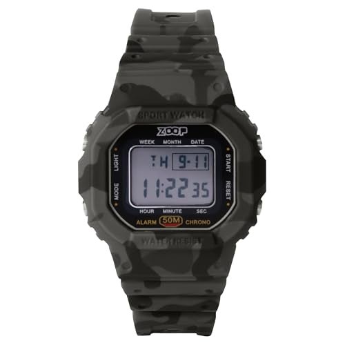 Zoop Camo digi Quartz Grey Shaped Dial Kid's Watch | Water Resistance Watch | Watches for Kid's Digital - 16052PP02 - Image 1