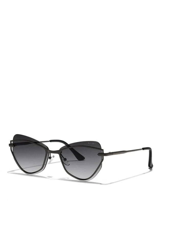 Blackout TWILIGHT Women Gray Sunglasses - Frame Material: Metal- Frame Color: Gray-Lens Color: Black  - Full Rim