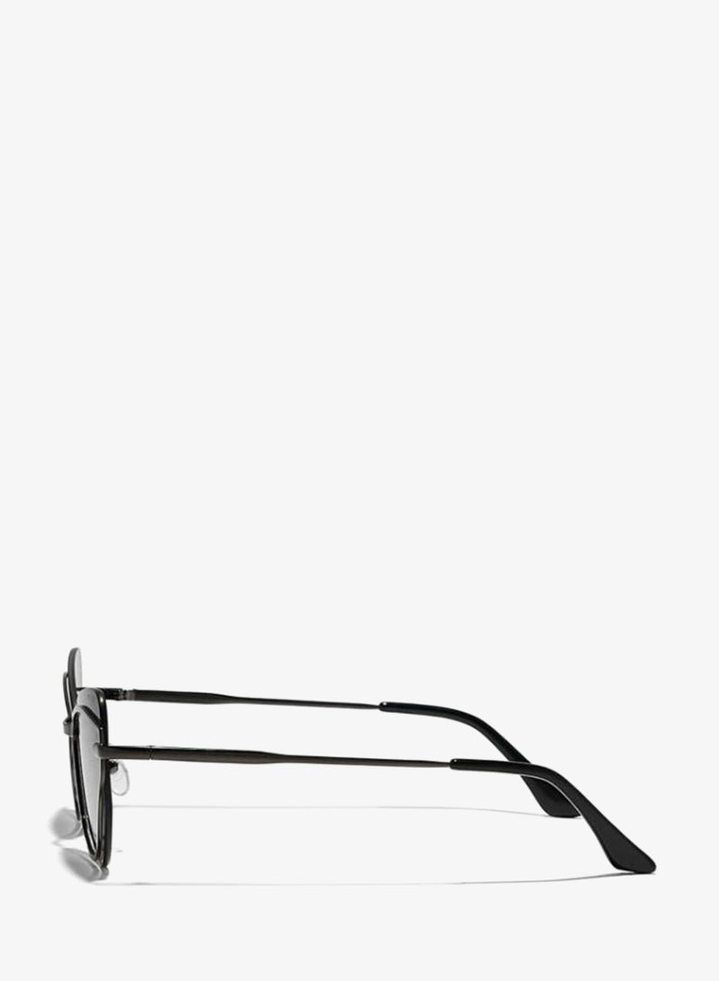 Blackout TWILIGHT Women Gray Sunglasses - Frame Material: Metal- Frame Color: Gray-Lens Color: Black  - Full Rim - Image 3