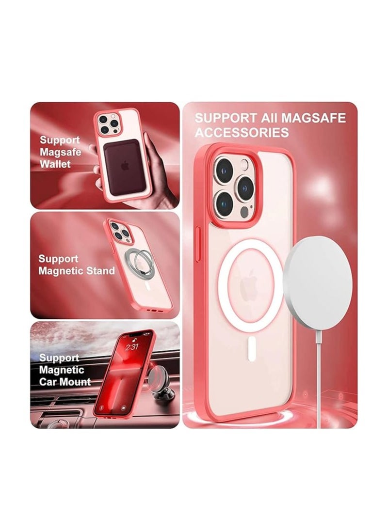 Generic - Magnetic Case, Compatible with MagSafe,Ultra Slim Hard PC with Soft TPU Edges Protective Case,for iPhone 13 Pro Max,6.7 Inch Case (Red) - Image 1