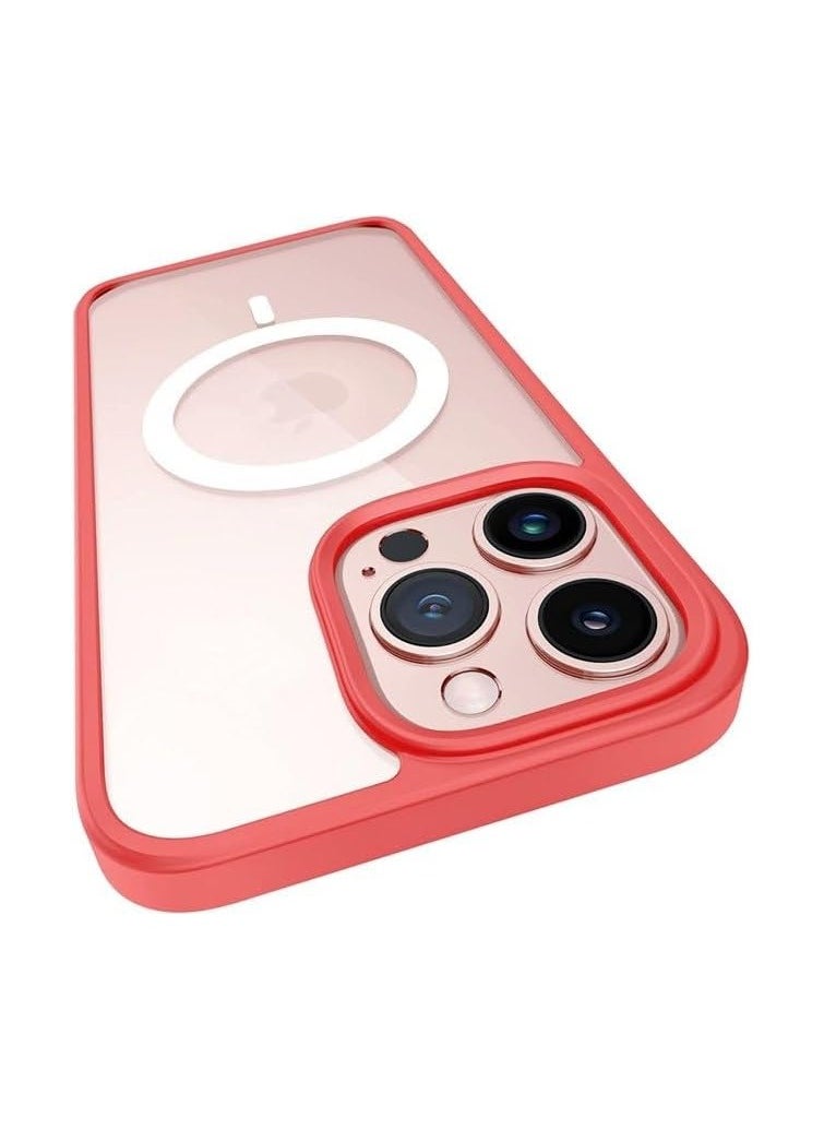 Generic - Magnetic Case, Compatible with MagSafe,Ultra Slim Hard PC with Soft TPU Edges Protective Case,for iPhone 13 Pro Max,6.7 Inch Case (Red) - Image 1