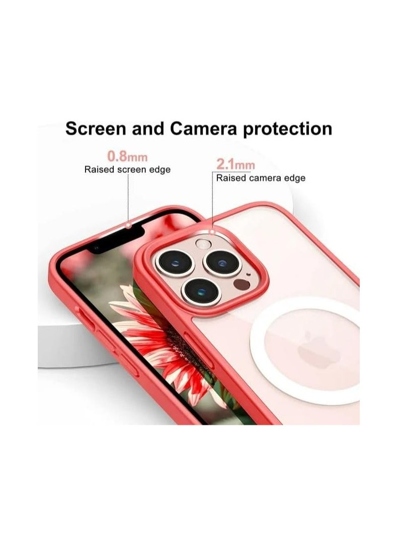Generic - Magnetic Case, Compatible with MagSafe,Ultra Slim Hard PC with Soft TPU Edges Protective Case,for iPhone 13 Pro Max,6.7 Inch Case (Red) - Image 1