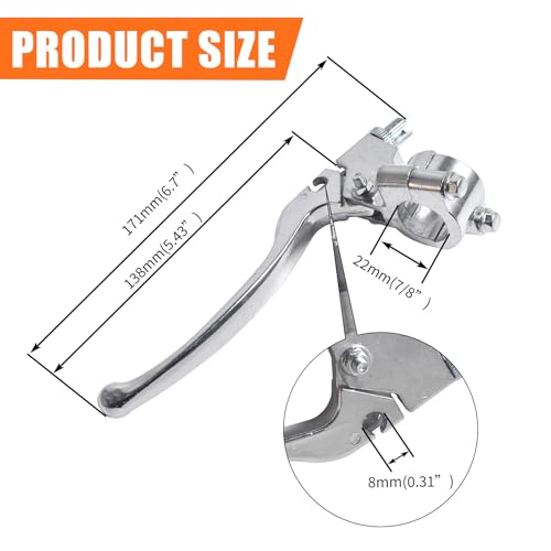 JOIQEXJ 22mm 7/8" Left Brake Handle Clutch Lever Perch for Coleman CT200U BT200X Trail 200 CC100X CT100U Baja Motovox Mini Bike Motorsports SSR125 CRF XR 70 80 XR200 Yamaha Pit Dirt Bike Parts - Image 2