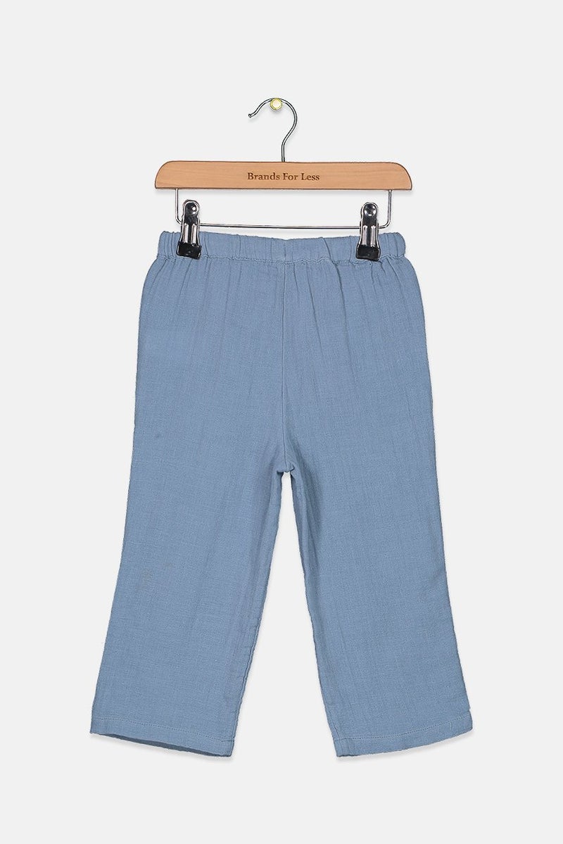 Tchibo Toddler Girls Leisure Drawstring Trousers, Sage Blue - Image 2