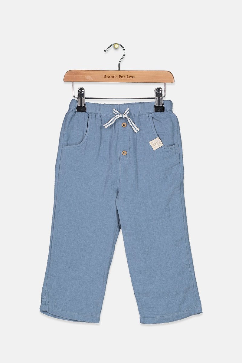 Tchibo Toddler Girls Leisure Drawstring Trousers, Sage Blue - Image 1