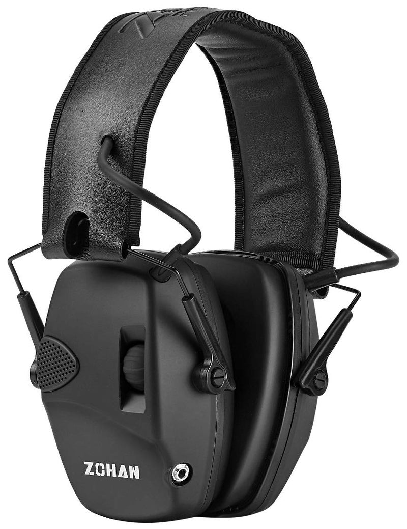 ZOHAN EM054 Electronic Ear Protection for Shooting Range with Sound Amplification Noise Reduction, Ear Muffs for Gun Range (Black) - Image 1