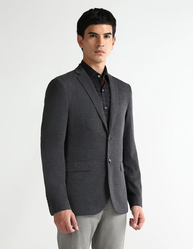 Arrow Black Zero Calorie Slim Fit Heathered Blazer for Men | Best Price UAE
