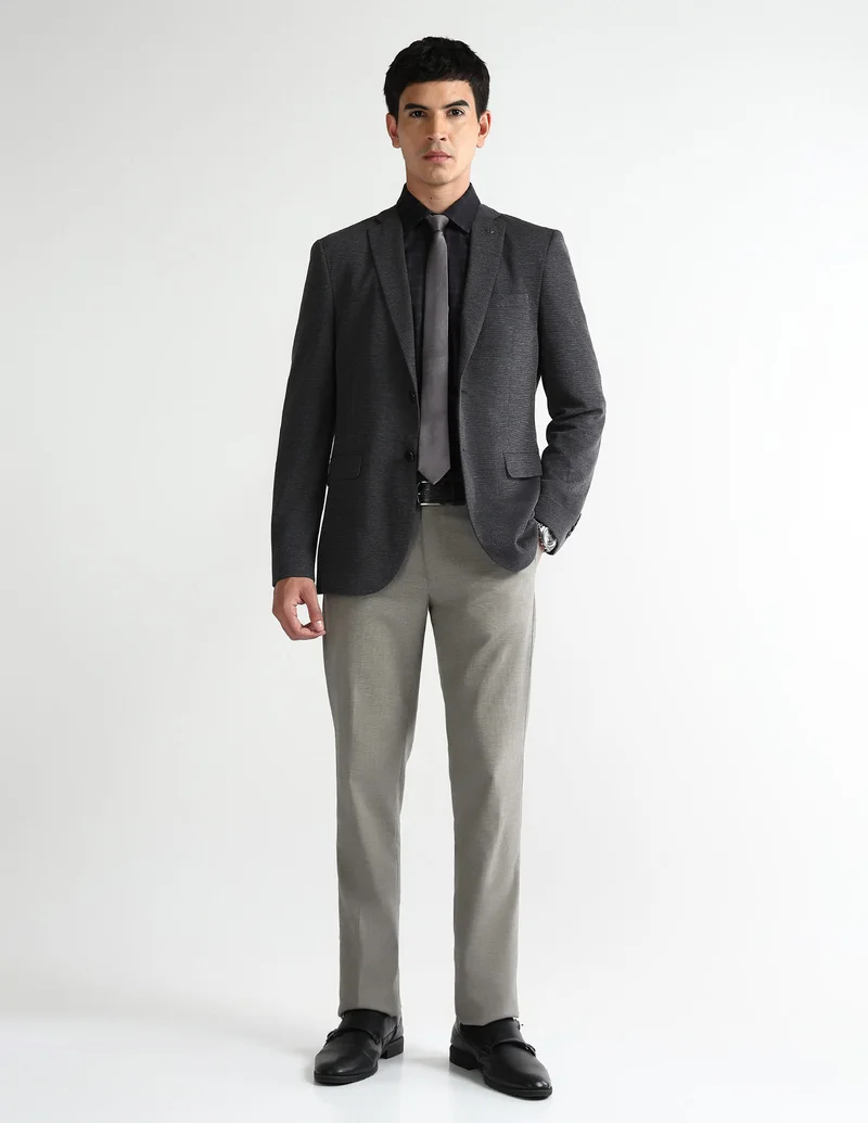 Arrow Black Zero Calorie Slim Fit Heathered Blazer for Men | Best Price UAE