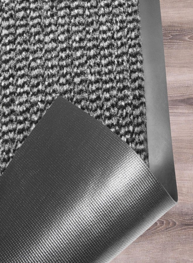 Ultralux Large Indoor Door Mat 35" x 59" Non-Slip Vinyl Backed Entry Doormat, Gray Absorbent Dirt Trapper Entrance Mat, Front and Back Door Mat, Inside Entry Mat - Image 3