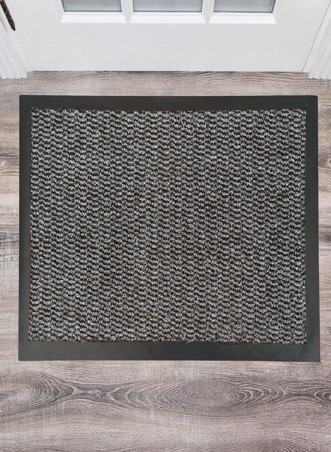 Ultralux Large Indoor Door Mat 35" x 59" Non-Slip Vinyl Backed Entry Doormat, Gray Absorbent Dirt Trapper Entrance Mat, Front and Back Door Mat, Inside Entry Mat - Image 1