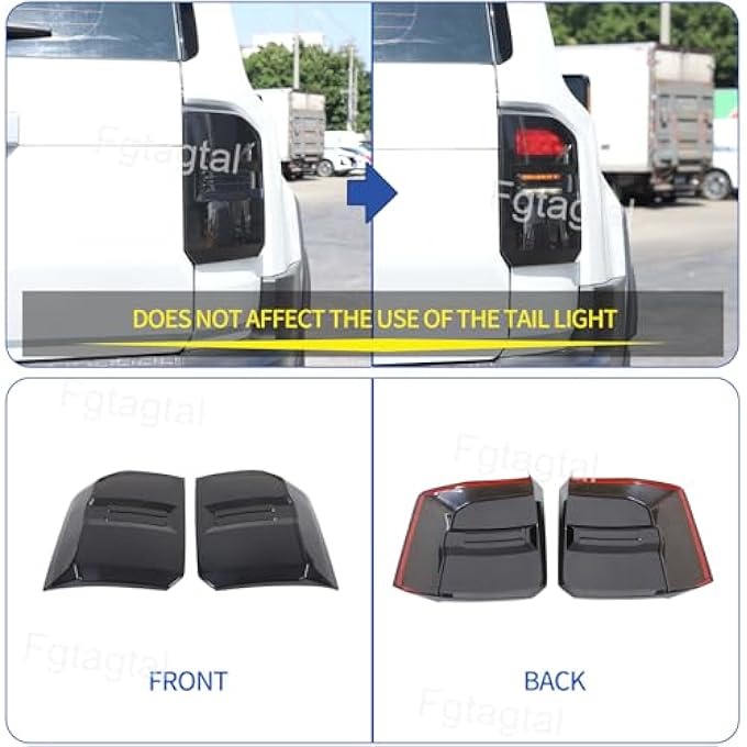 rayihni Car Taillight Cover Fit For Toyota Land Cruiser 250 Prado J250 Lc250 2024 2025 Smoked Tail Light Shell Trim Cover Rear Tail Lamp Decorative Protection Trim 2Pcs Transparent Gray - Image 5