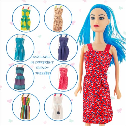 Storio Myra Doll Beautiful Dazzling Doll Toy with Moveable Arms & Legs for Girls (Doll with Accessories) - Red Dress - Image 2