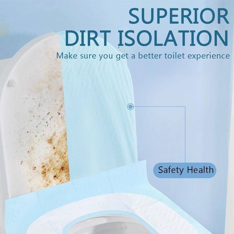 SYOSI Disposable Toilet Lid Covers, Toilet Seat Paper Liners for Bathroom, Travel, Camping, Restroom Hygiene Protection, Stain Isolation Complete Cover, 10 Pieces - Image 4