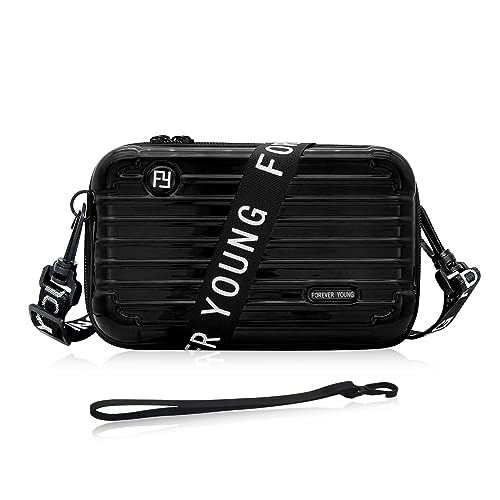 WisePoint Small Crossbody Bag, Plastic Small Shoulder Bag Mini Crossbody Bag, Personalized Crossbody Bags for Women and Men (black) - Image 1