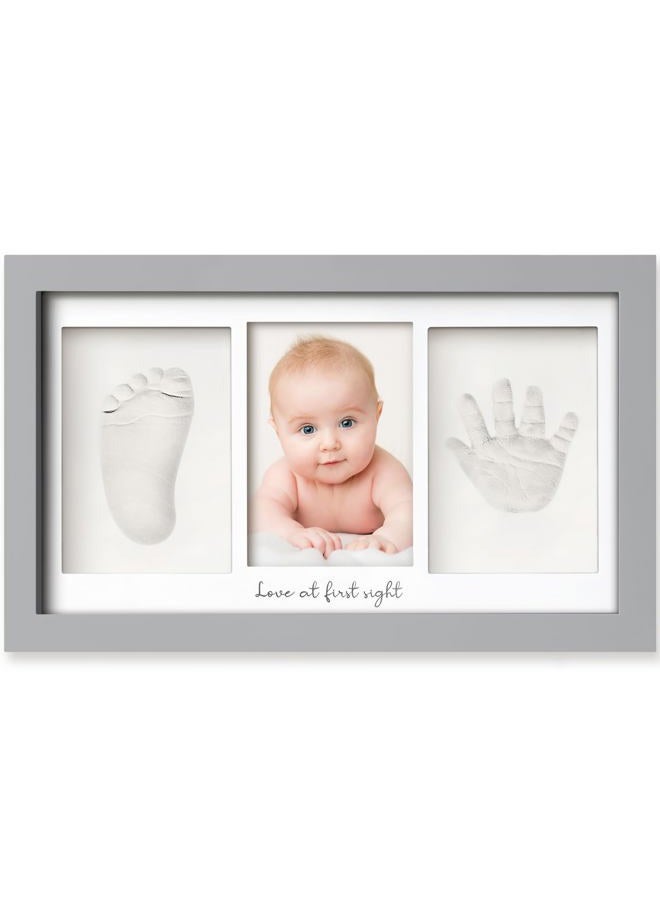 KeaBabies Baby Hand and Footprint Kit - Baby Photo Frame for Newborn - Baby Footprint Kit & Handprint Kit - Newborn Baby Gifts & Keepsakes - Infant Baby Gift - Baby Shower Gifts for Boys, Girls (Cloud Gray) - Image 1