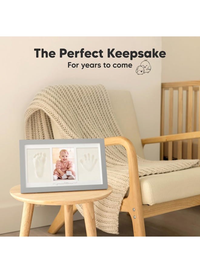 KeaBabies Baby Hand and Footprint Kit - Baby Photo Frame for Newborn - Baby Footprint Kit & Handprint Kit - Newborn Baby Gifts & Keepsakes - Infant Baby Gift - Baby Shower Gifts for Boys, Girls (Cloud Gray) - Image 3