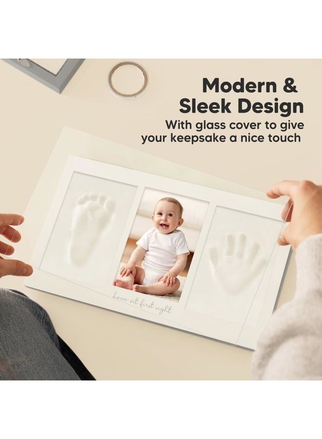 KeaBabies Baby Hand and Footprint Kit - Baby Photo Frame for Newborn - Baby Footprint Kit & Handprint Kit - Newborn Baby Gifts & Keepsakes - Infant Baby Gift - Baby Shower Gifts for Boys, Girls (Cloud Gray) - Image 5
