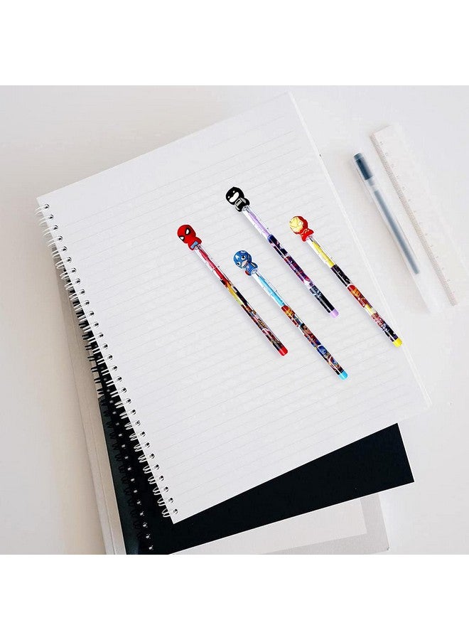 غلان مجموعة أقلام رصاص متعددة الألوان من GLAN مكونة من 4 قطع من أقلام الرصاص غير القابلة للتكديس والمرسومة على شكل بطل خارق للأطفال كهدية عيد ميلاد - Image 3