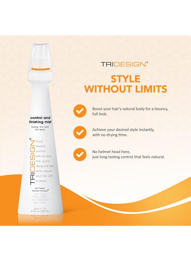 TRIDESIGN - Tri Design Control And Finishing Mist Volumizing For All Hair Types Protect And Unleash Flexible Control With Ultra Fine Finishing For Fast Drying Styling Freedom For Men & Women 9.5 Oz - Image 1
