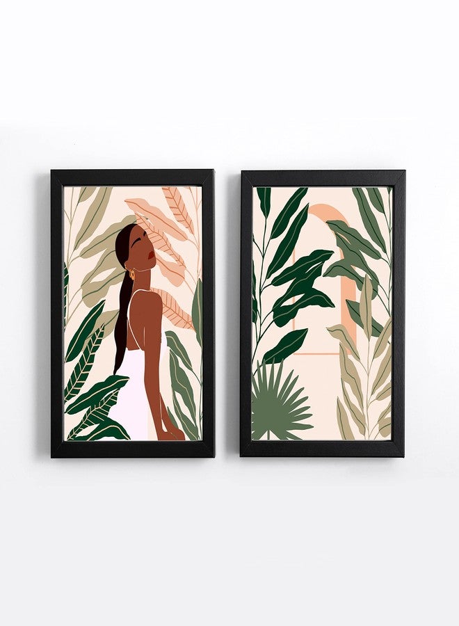 Gamya Paper Boho Home Decor Wall Hanging Poster Paintings For Living Room, Bedroom/Boho Paintings For Wall Decoration (11X14 Inches) Set Of 2 (Boho Art 2) - Image 1