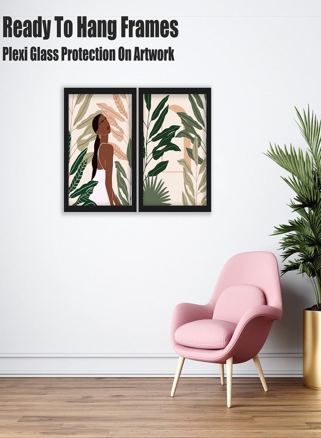 Gamya Paper Boho Home Decor Wall Hanging Poster Paintings For Living Room, Bedroom/Boho Paintings For Wall Decoration (11X14 Inches) Set Of 2 (Boho Art 2) - Image 4