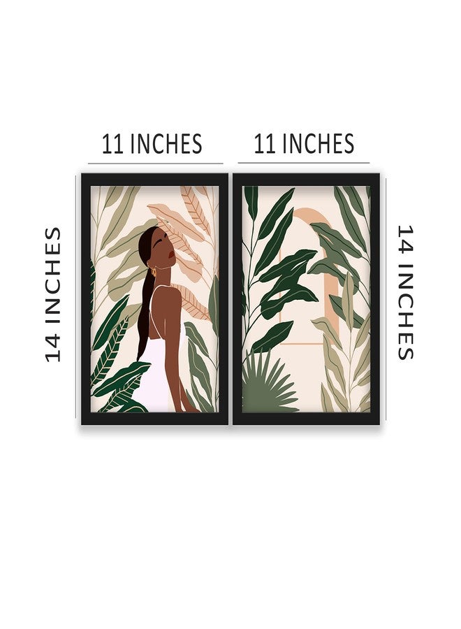 Gamya Paper Boho Home Decor Wall Hanging Poster Paintings For Living Room, Bedroom/Boho Paintings For Wall Decoration (11X14 Inches) Set Of 2 (Boho Art 2) - Image 3