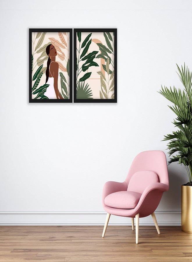 Gamya Paper Boho Home Decor Wall Hanging Poster Paintings For Living Room, Bedroom/Boho Paintings For Wall Decoration (11X14 Inches) Set Of 2 (Boho Art 2) - Image 2