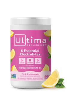 Ultima Replenisher 6 Essential Electrolytes Drink Mix Pink Lemonade 10.5oz 297g 90 Servings  - Image 1