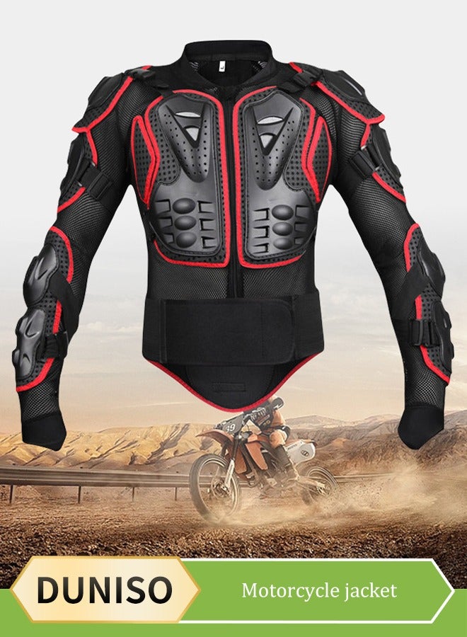 DUNISO Motorcycle armored protective suit, offroad racing protective equipment, with chest, back, and elbow protection pads, adjustable and detachable, suitable for off road， skateboards, and motorcycles（XL) - Image 1