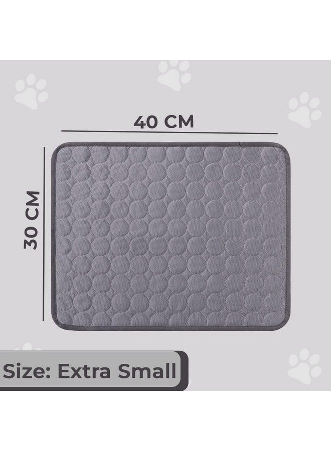 Homestic Rectangular Dog & Cat Bed|Premium Cool Ice Silk With Polyester With Bottom Mesh|Multi-Utility Self-Cooling Pad For Dog & Cat|Light-Weight & Durable Dog Bed|Zqcj001G-Xs|Grey - Image 2