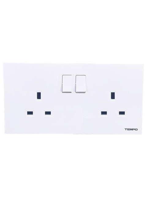 13A Socket with Switch white Slim Piano 7x14