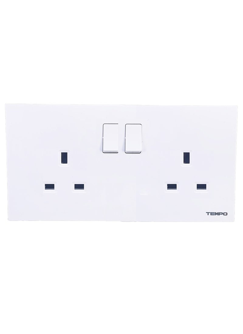 13A Socket with Switch white Slim Piano 7x14