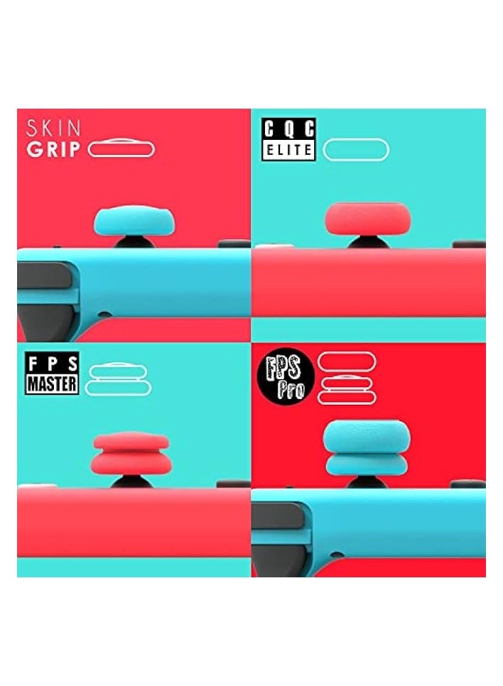 PROMASS FPS Thumb Grips Set Joystick Cap Analog Stick Cap for Nintendo Switch and Switch OLED Joy-Con Controller - Neon Red+Blue, 3 Pairs(6pcs) - Image 4