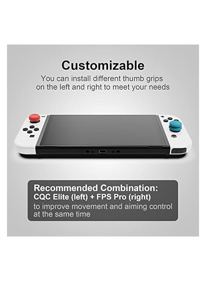 PROMASS FPS Thumb Grips Set Joystick Cap Analog Stick Cap for Nintendo Switch and Switch OLED Joy-Con Controller - Neon Red+Blue, 3 Pairs(6pcs) - Image 5