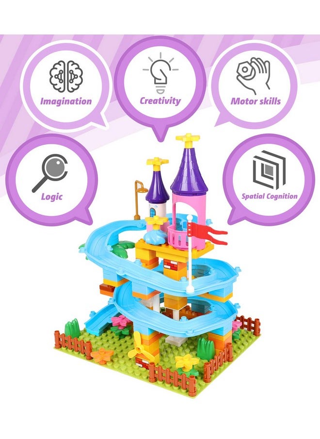 EP EXERCISE N PLAY Marble Run Toy Building Sets, 86Pcs Castle Building Blocks for Age 3+, Marbles Track Building Toys, Large Building Bricks Race Track STEM Educational Toys for Toddler Boy Girl Birthday Toys Gifts  - Image 3
