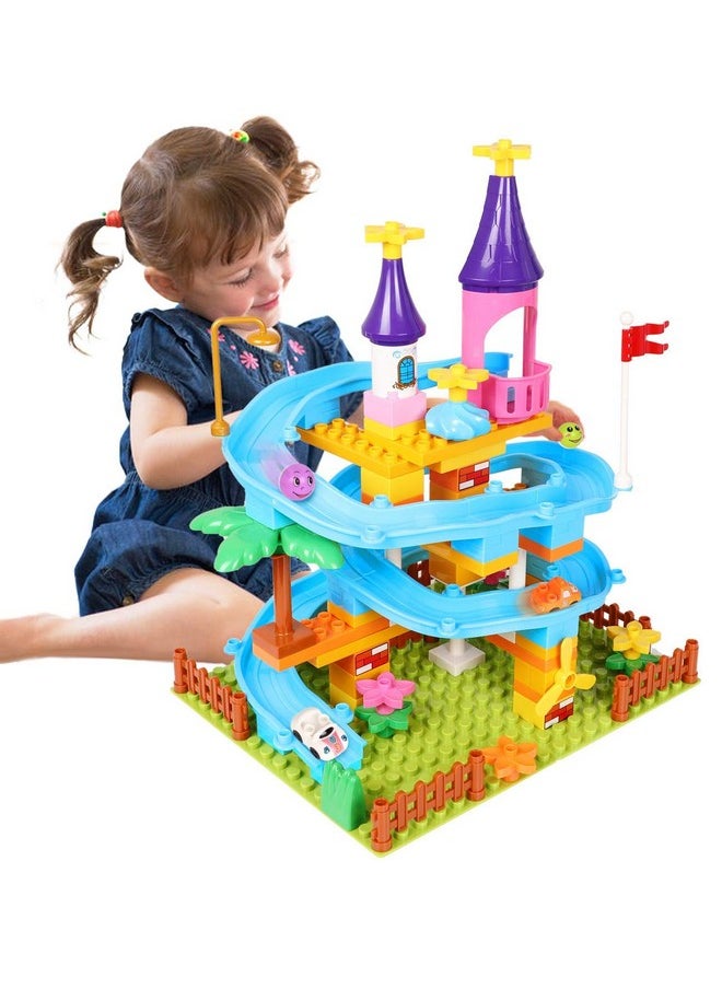 EP EXERCISE N PLAY Marble Run Toy Building Sets, 86Pcs Castle Building Blocks for Age 3+, Marbles Track Building Toys, Large Building Bricks Race Track STEM Educational Toys for Toddler Boy Girl Birthday Toys Gifts  - Image 1