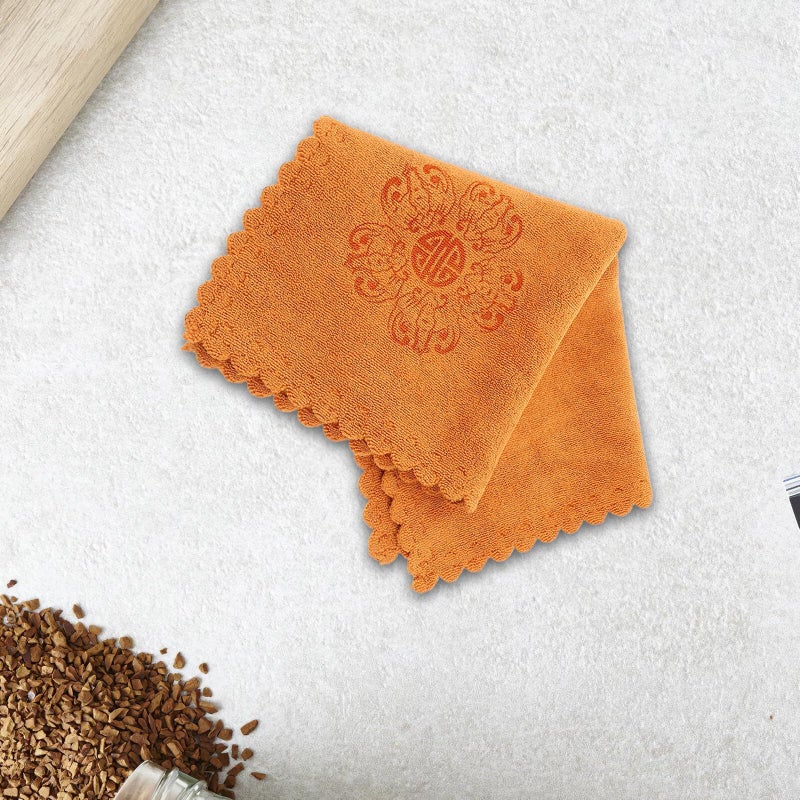 Homsof Thickened Quick Drying Kitchen Towel 30x30cm Reusable Hand Towel Printed Square Cloth For Home Tea Ceremony - Image 5